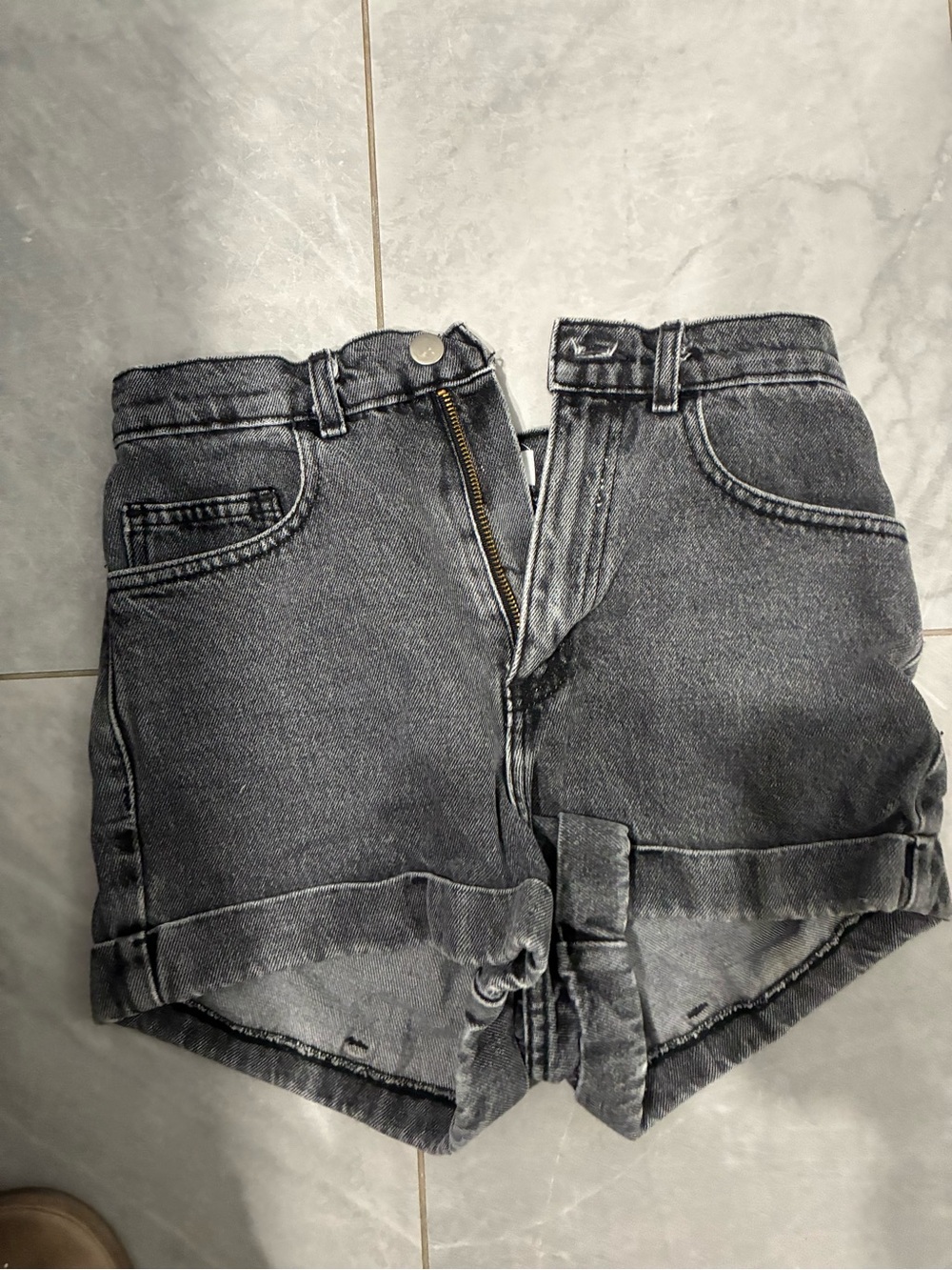 American apparel High-Waisted Black Denim Shorts